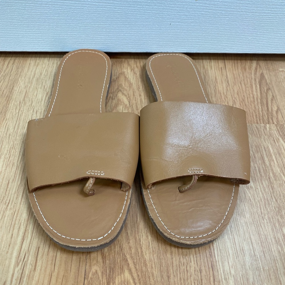 Madewell Desert Camel Boardwalk Post Sandal Size 7
